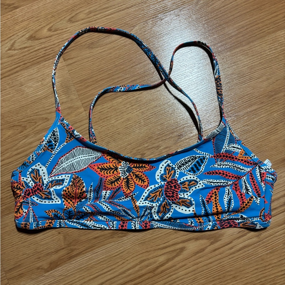 Marine Layer Blue and Orange Bikini Top